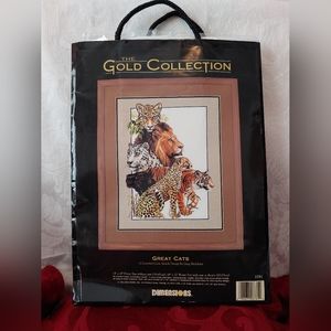 Dimensions Gold Collection Great Cats NWT HTF Cross stitch kit